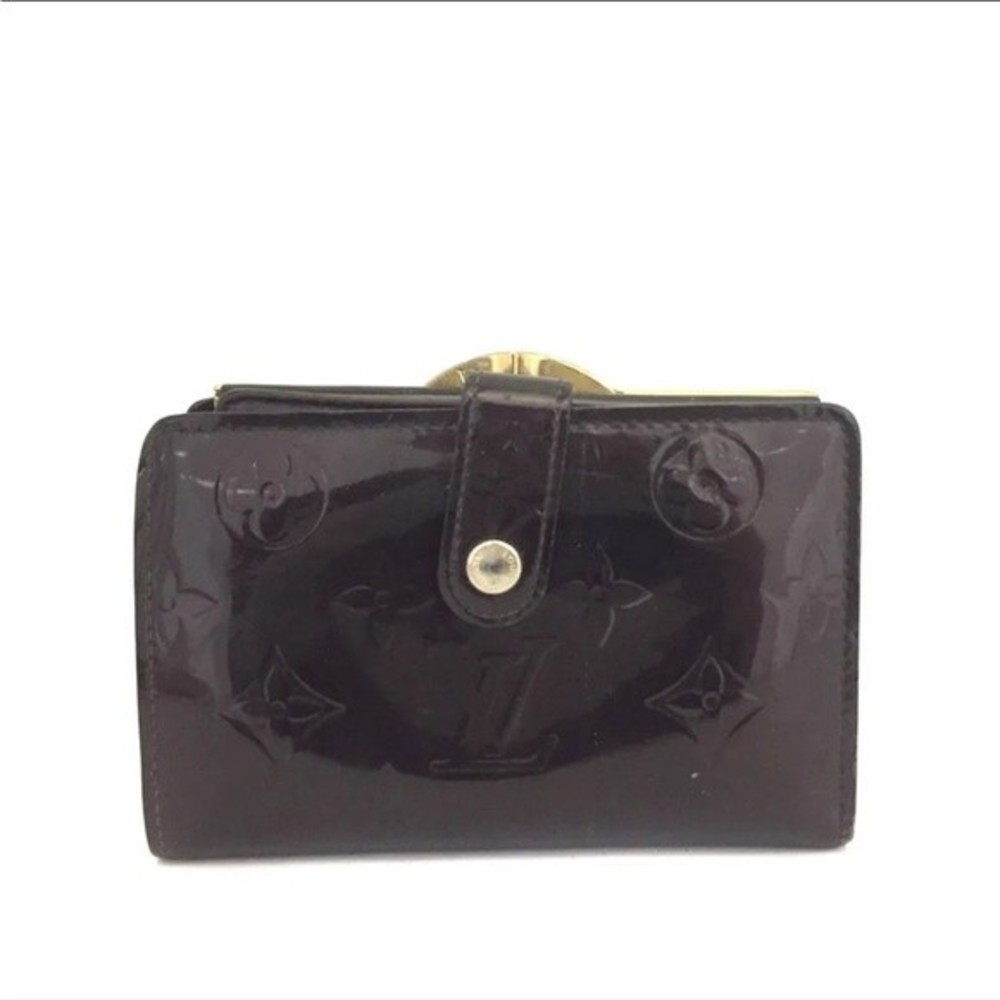 1J1094 Louis Vuitton Monogram Vernis Porte Monnaie Billets Viennois Wallet